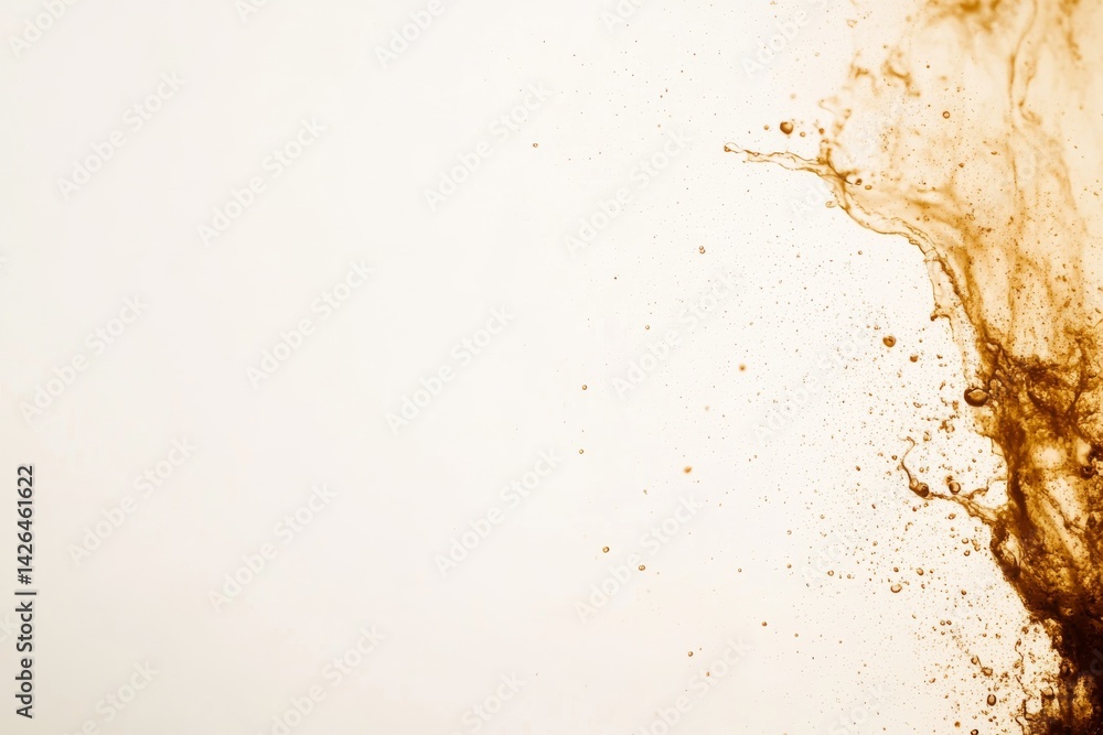 Poster Dynamic details of a milk splash are vividly displayed, suspended in mid-air against a pristine white background offering ample space for text and branding