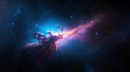 Cosmic Nebula in Deep Space with Vibrant Colors