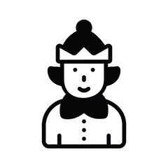 A well crafted icon of elf character designed in glyph style