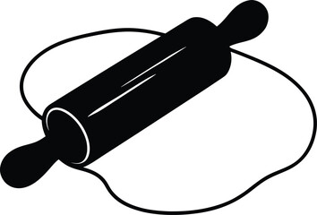 Rolling out dough. Dough being rolled with a wooden rolling pin.