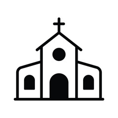 Ready to use glyph icon of church building