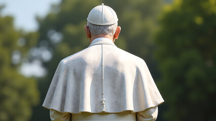 rear view pope   carved marble outdoor