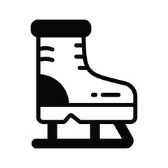 A customizable glyph style icon of ice skating shoe