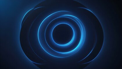 A mesmerizing view of glowing blue neon circles on a dark, futuristic backdrop.