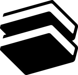 Flat solid black book in vector format. Ideal for apps, websites, educational platforms, library logos, reading interfaces, and minimalist design projects.