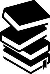 Flat solid black book in vector format. Ideal for apps, websites, educational platforms, library logos, reading interfaces, and minimalist design projects.