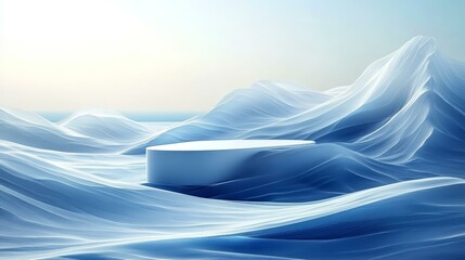 Abstract Blue Mountain Landscape Product Display