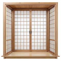 Japanese style window isolated on white background