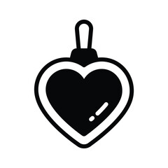 Easy to use glyph style icon of hanging heart ornament