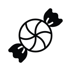 A well designed glyph style icon depicting wrapped swirl candle