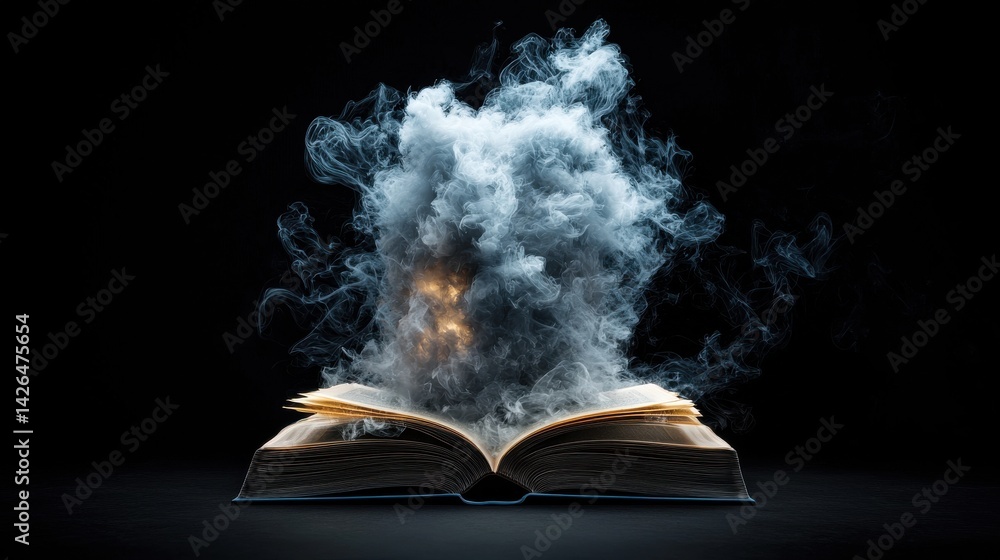 Aufkleber a book is opened to a page with a face on it