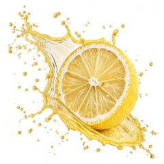 lemon in water splash