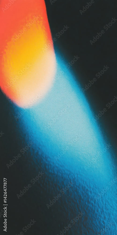 Aufkleber abstract light and color gradient with orange glow and blue fade effect