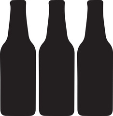 Silhouette Beer Bottles Set