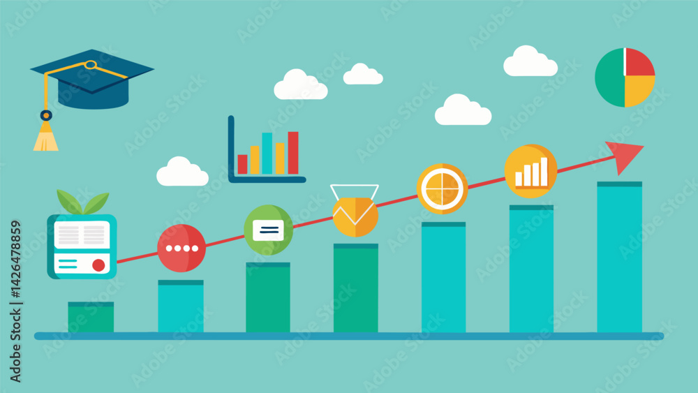 Poster a visual timeline depicting the gradual increase in education costs supported by statistics and fact