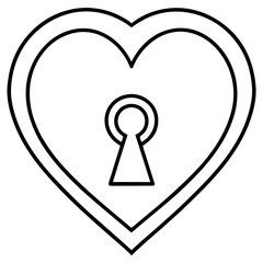 Heart Unveiled Keyhole Line Art Masterpiece