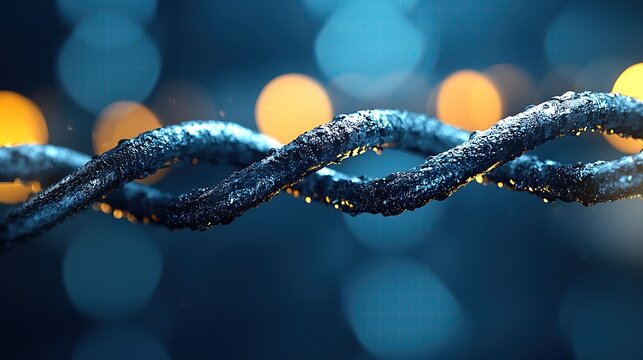 Glowing Blue Double Helix DNA Strand Abstract Background