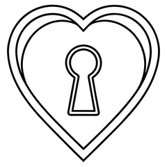 Heart Unveiled Keyhole Line Art Masterpiece