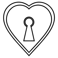 Heart Unveiled Keyhole Line Art Masterpiece