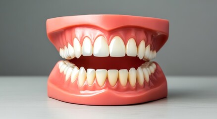 Obraz premium The dental clinic's patient underwent a restoration treatment, which included beautiful upper teeth with ceramic press veneers, zircon arch prothesis, implants, and crowns, as well as a teeth