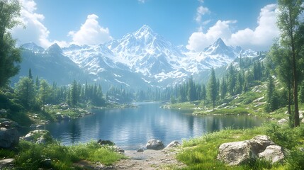 Fototapeta premium lake in the mountains