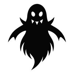 Ghost silhouette vector on white background