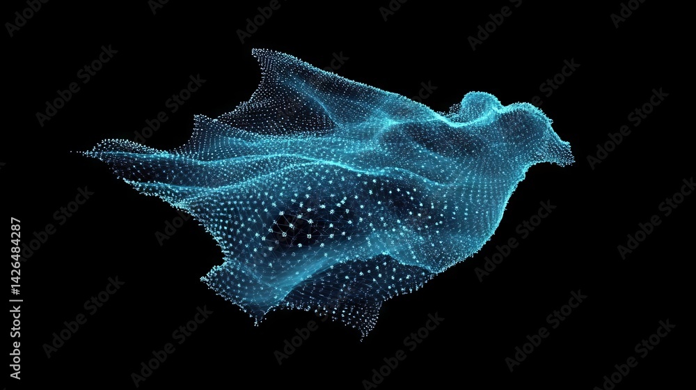 Poster the concept of smart networks and connections is portrayed in a blue, futuristic digital style throu