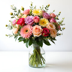 Fototapeta premium bouquet of flowers in vase