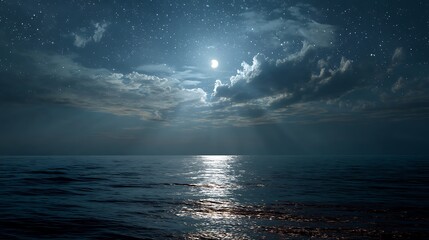Moonlit ocean scene