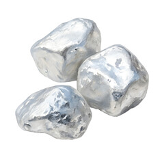 Obraz premium Watercolor Silver nuggets isolated on transparent background