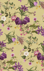 Colorful seamless floral digital design