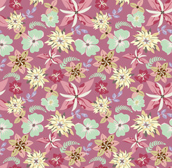 Colorful seamless floral digital design