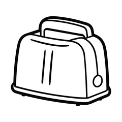 Minimalist black and white toaster vector illustration for kitchen appliance designs