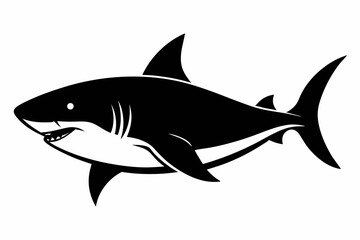 shark sihouette black vector
