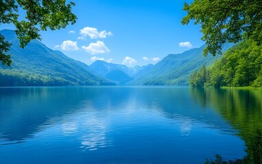 Fototapeta premium lake and mountains