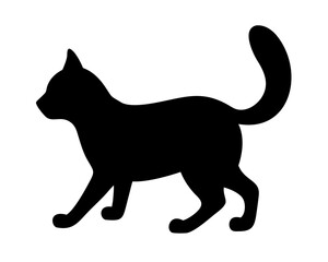 black cat silhouette on white background