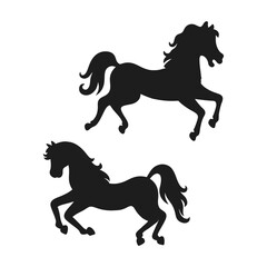 Galloping Horse Running Wild – Silhouette Vector