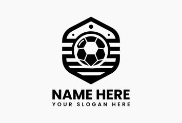Obraz premium Minimalist soccer ball vector icon, clean football symbol design for team branding and sports-related visuals