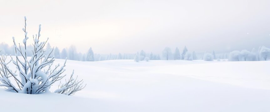 Minimalist snowy landscape, framed canvas print Modern winter scene, elegant snowfall vector art, modern, photography