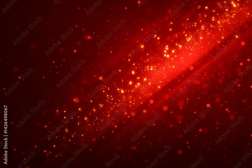 Poster abstract red background with sparkling particles