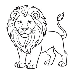 Lion Vector Icon, Wildlife, African Animal, Nature, Wild Animal Illustration