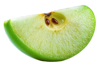 green apple slice - isolated on white background