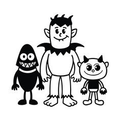 monster mash on white background 