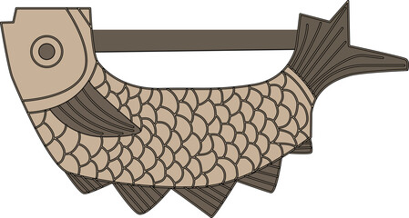 물고기 모양의 옛날 자물쇠