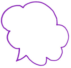 Hand drawn speech bubbles - purple - comic style outline elements for conversation and message decoration