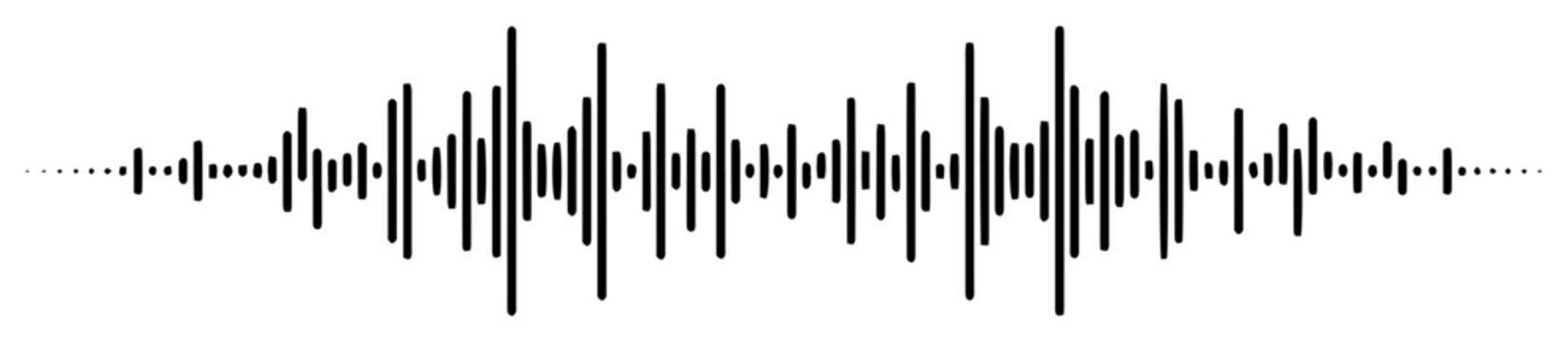 sound wave audio waveform sketch vector illustration