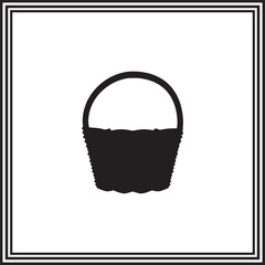 Basket Silhouette Clipart – Simple Wicker Basket Vector