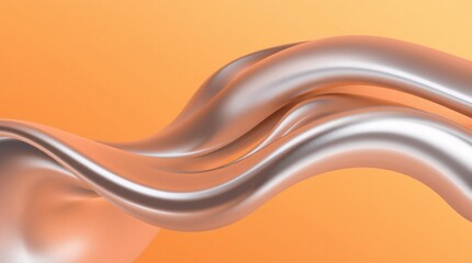 Obraz premium Abstract Flowing Metallic Waves