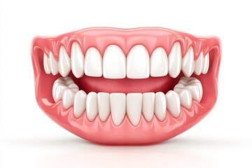 Obraz premium Human teeth that are healthy and have a normal bite are depicted in a medically accurate 3D illustration