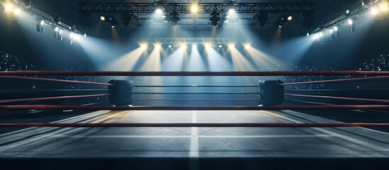 Boxing Ring in Spotlight
